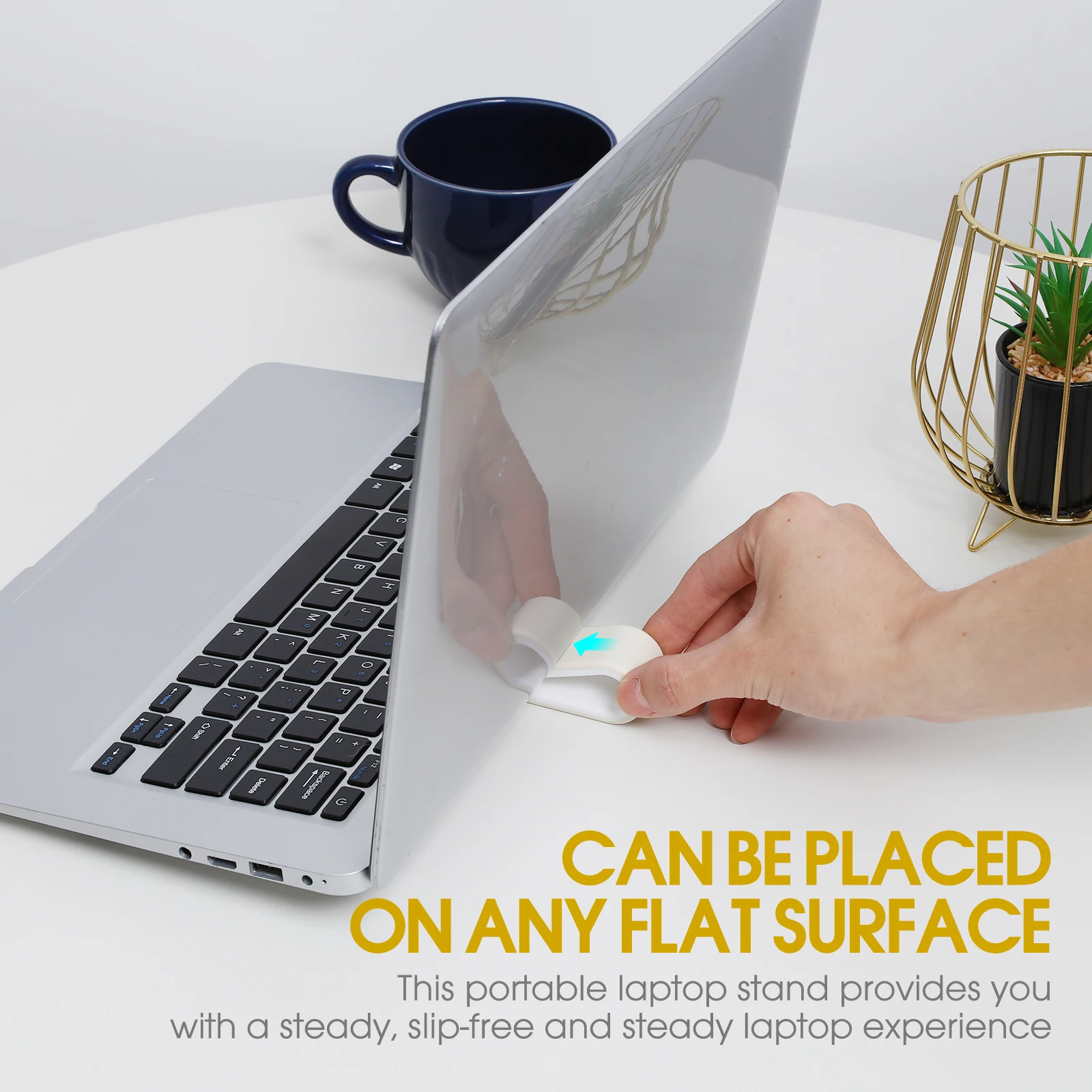 2pcs Laptop Stand Ventilated Holder Riser Feet Adjustable Height Heat Sink Plastic Non Slip Office Use Notebook Support