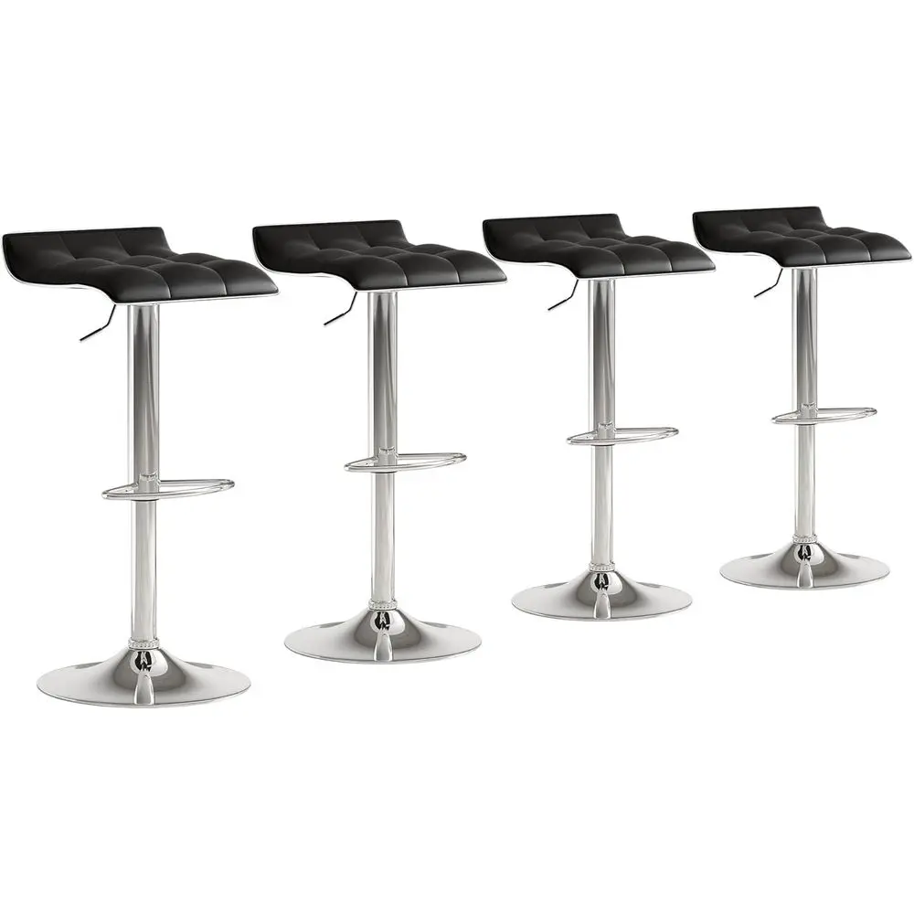 

Set of 4 Swivel Bar Stools, Thickened PU Leather, Counter Height, 360° Rotation, Air Lift, 330lbs Capacity for Home Bar or Kitch