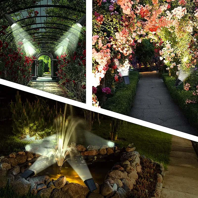 20 LEDs Solar Landscape Spotlights Outdoor Solar Lights Waterproof Adjustable Wall Lamp For Patio Path Yard Garden Driveway Pool