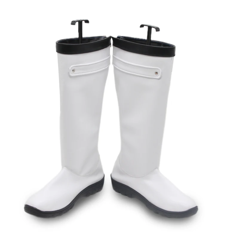 Fantastic Superhero Four Invisible Woman Susan Storm Richards Cosplay Shoes White PU Leather Halloween Boots