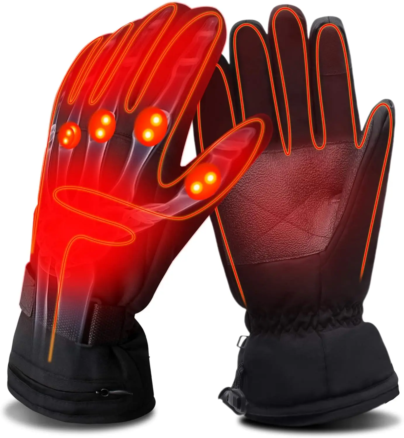 

Rechargeable Heated Gloves for Men & Women - 3 Heat Levels, Touchscreen Waterproof Windproof for Skiing, Cycling, Hiking, Fishin