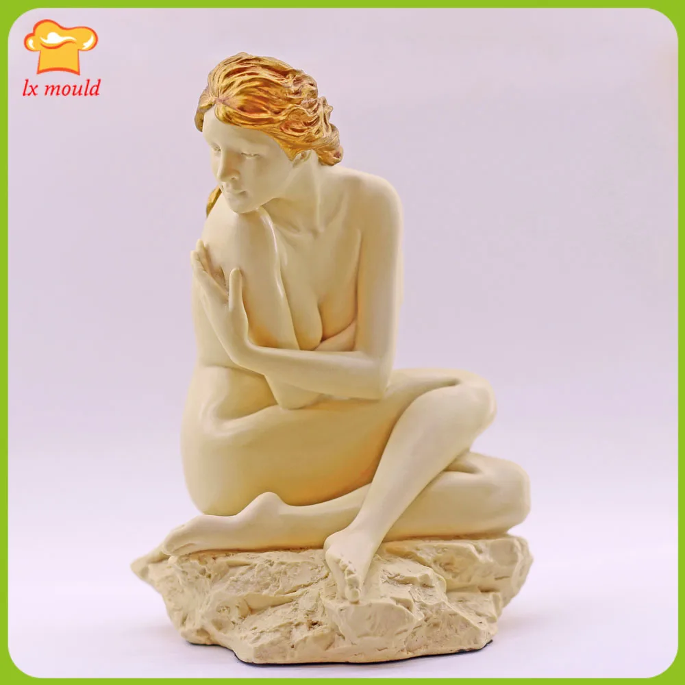 

LXYY New 3D Stone Girl Silicone Mould Body Candle Resin Silicone Molds Handmade Clay DIY Craft Moulds