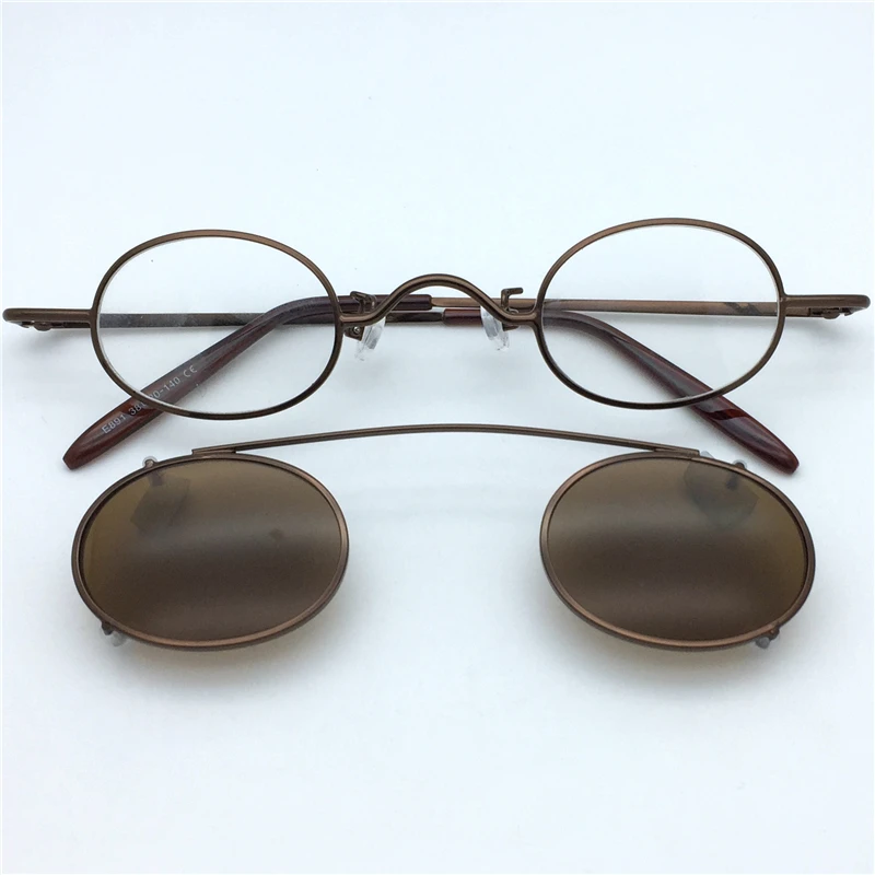 

Zerosun Clip Sunglasses Men Women Small Oval Glasses Reading Eyeglasses Frame Fit-over Spectacles Steampunk Prescripiton