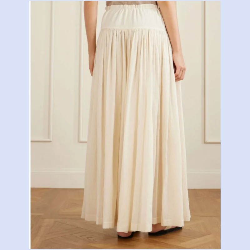 26 year new women's minimalist style drawstring high waist lazy wide leg big swing skirt pants