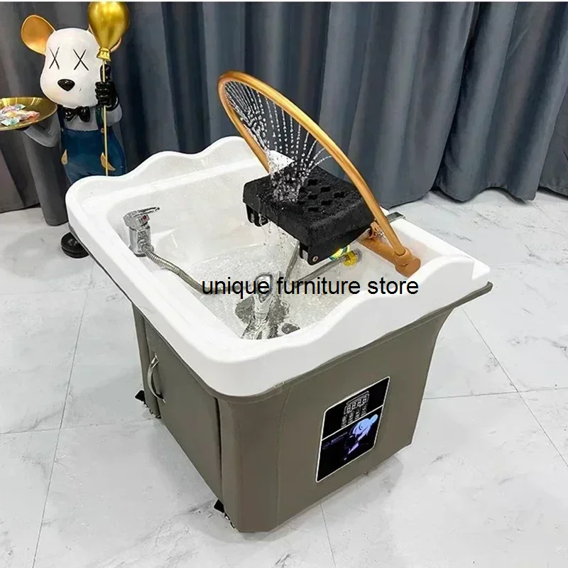 

Portable Mobile Shampo Chair Station Comfortable Water Circulation Head Hydrotherapy Shampoo Bed Shampooineuse Salon Furniture