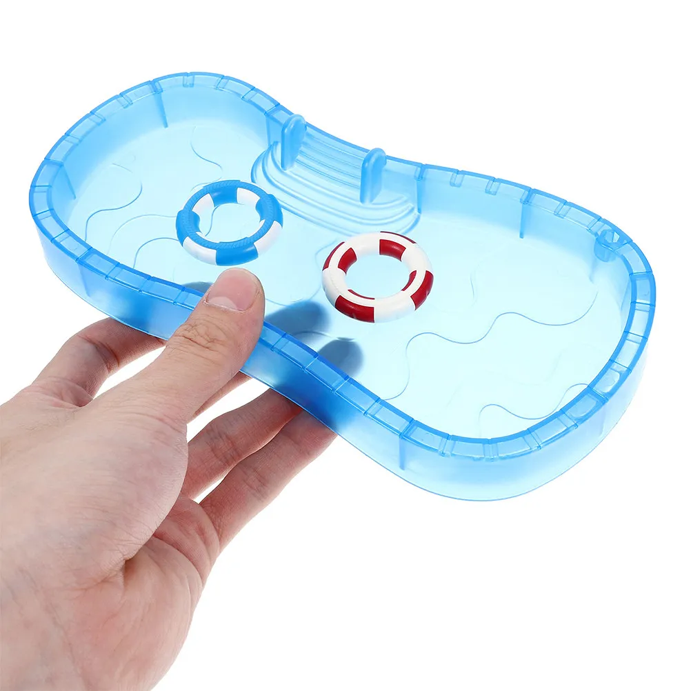 

2Sets Vibrant Mini Beach Set Dollhouse Swimming Pool Swim Ring Beach Chair Realistic Detail Mini House Garden Decoration