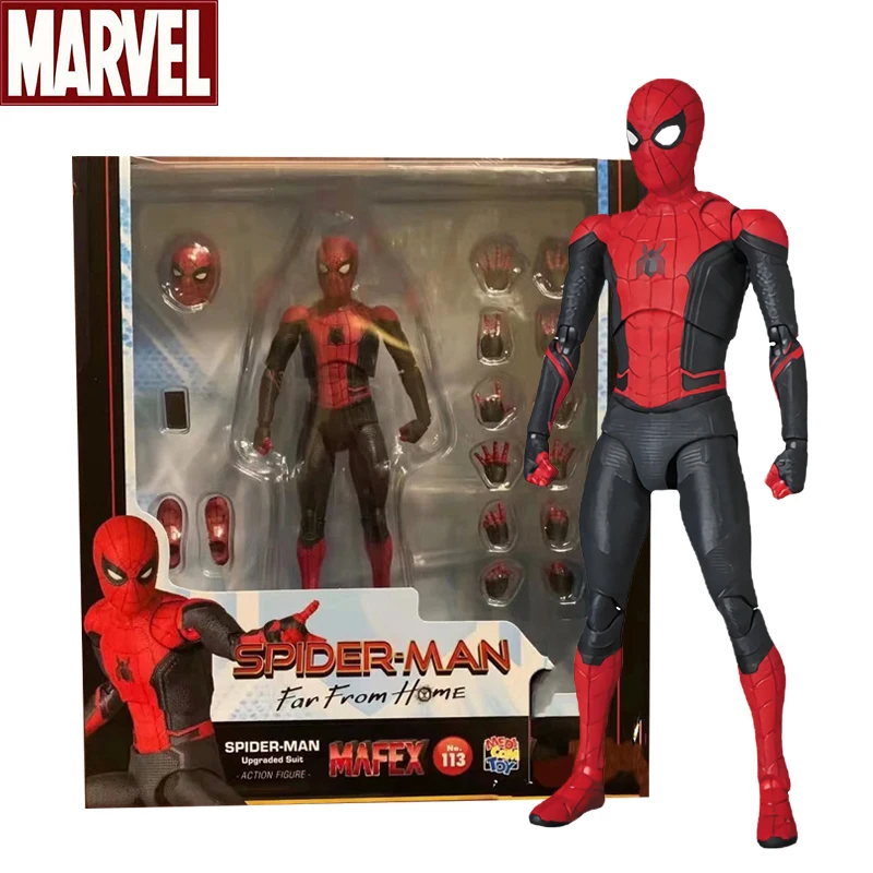 KO Mafex 113 103 Spiderman Action Figure Toys High Quality Multi-accessories Spider Man Movable Model Dolls Collectible Gifts