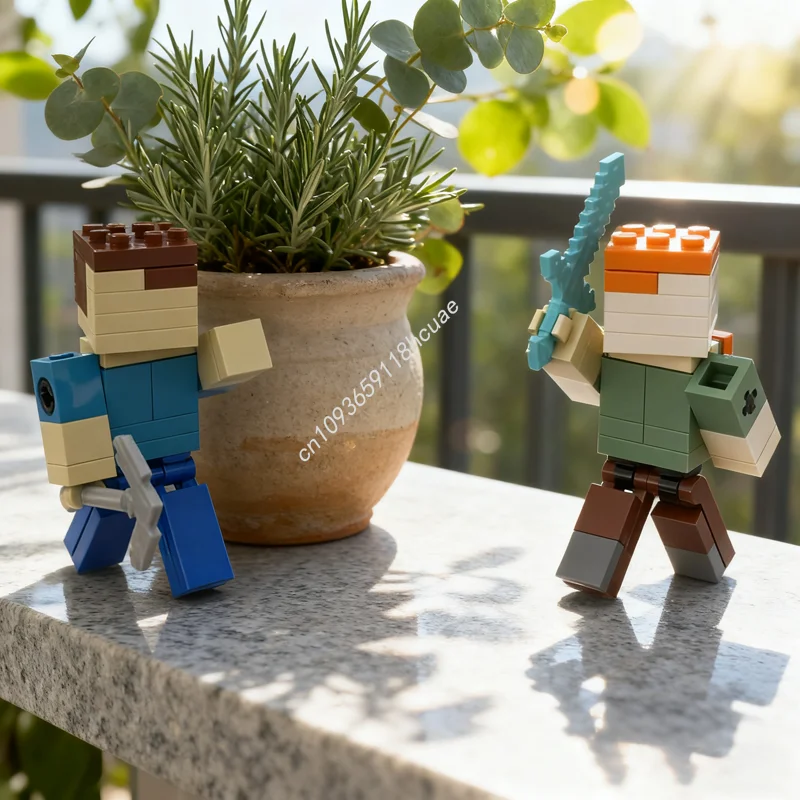 57 قطعة MOC Craftmine اللاعبين ستيف وأليكس نموذج اللبنات العمارة اللعب تجميع فكرة الطوب هدايا عيد الميلاد عيد الميلاد #1