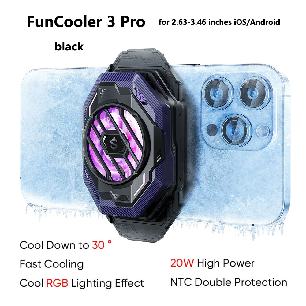 Magnetic Cell Phone Cooler 3 Pro FunCooler Mobile Phone Cooling Fan, Larger Cooling Area for Phone/Tablet