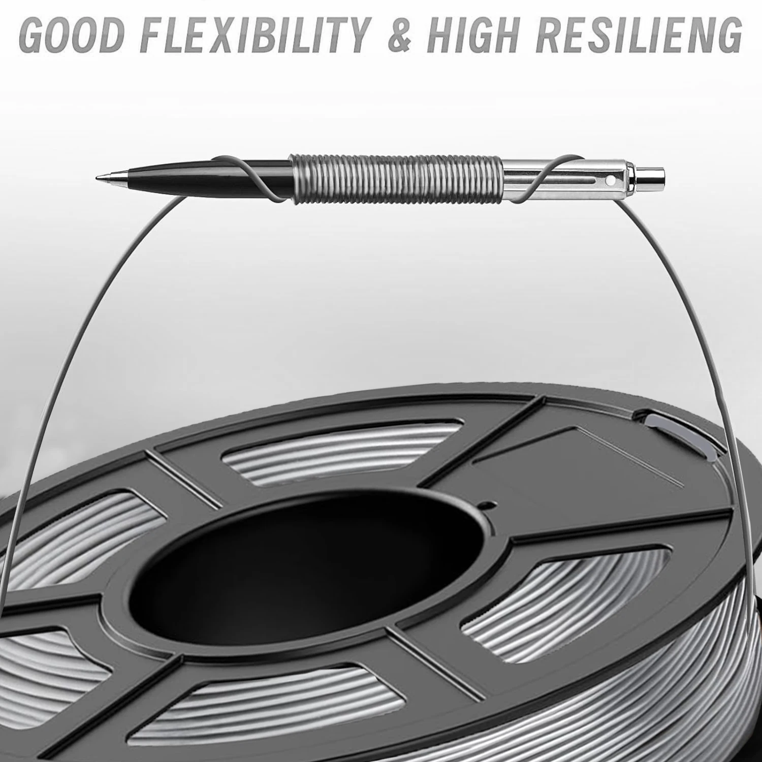 خيوط طابعة ثلاثية الأبعاد 1.75 مم، حزمة خيوط TPU عالية السرعة 95A، بكرة 500 جرام، لفتان، إجمالي 1 كجم