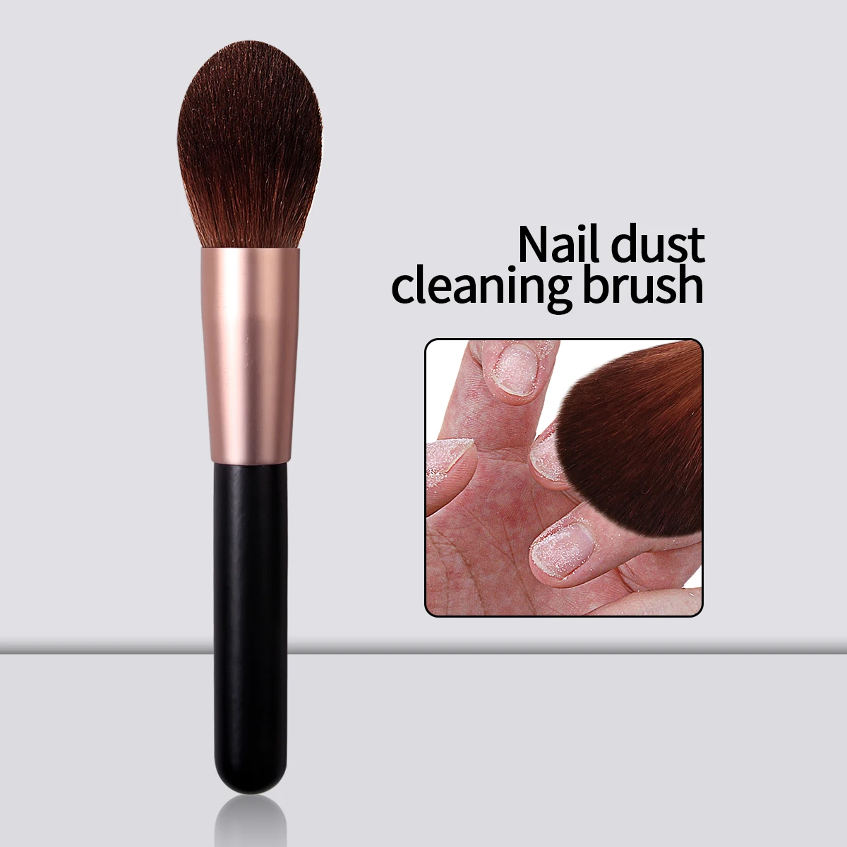 قطعة واحدة من فرشاة الأظافر الاحترافية، فرشاة غبار الأظافر، تلميع الأظافر، فرشاة تنظيف وإزالة الغبار، أداة أظافر متعددة الوظائف #1
