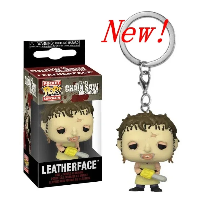 New Arrival FUNKO POP Pocket Chainsaw Massacre Leatherface Keychain Action Figure Collection Toys for Decoration Gifts