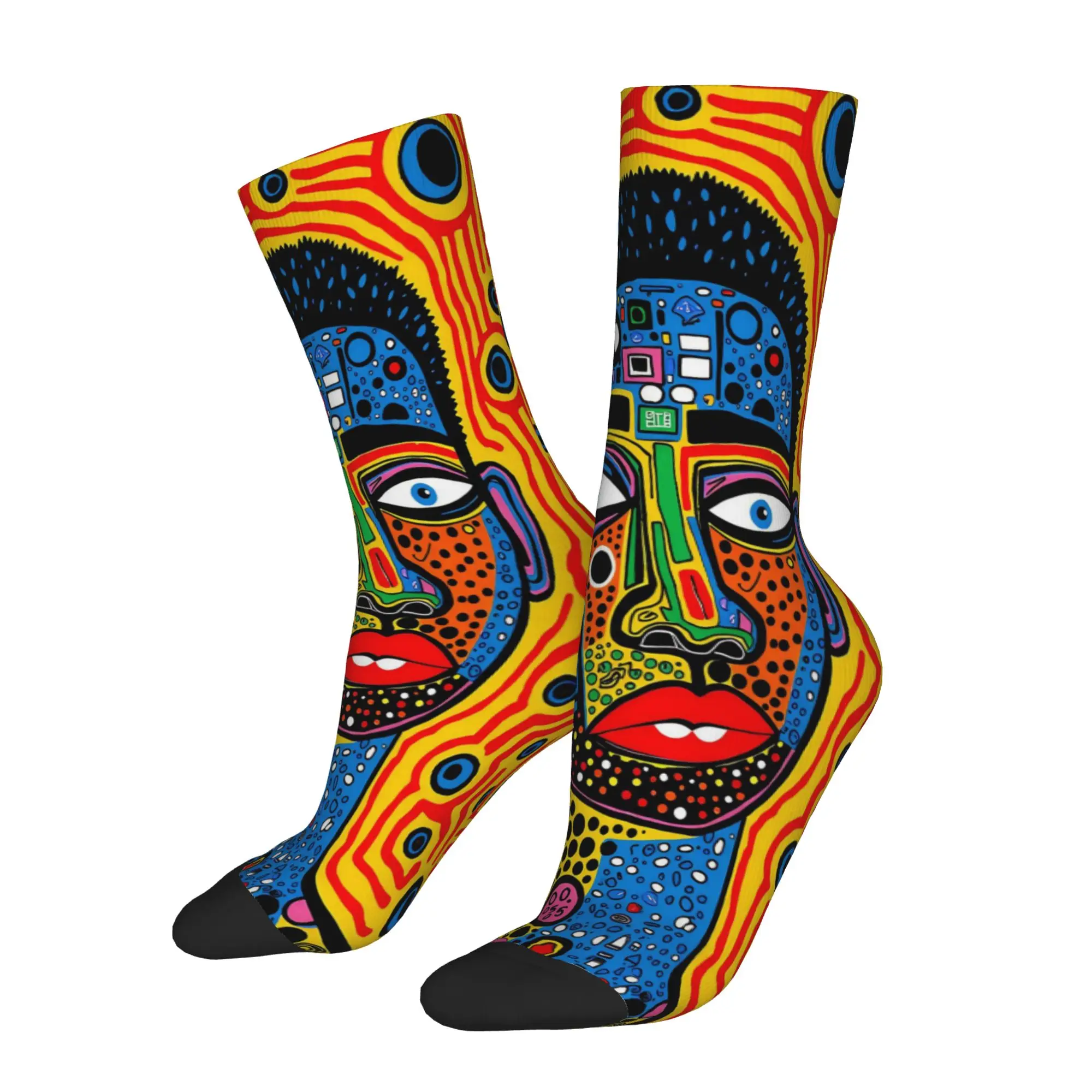 Abstract Art Face Outfits Men Women Socks Compression  High Quality Crew Sock Cute Birthday Gifts Idea