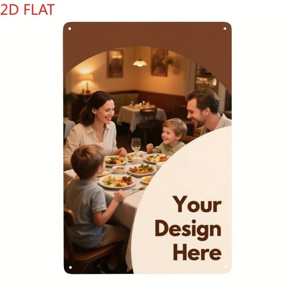 CIFbuy 8×12" 2D Flache Individuelle Foto-Metallplakette, Vintage-Farmhaus-Wanddekoration für Küche, Bar, Garten, Schlafzimmer, Party