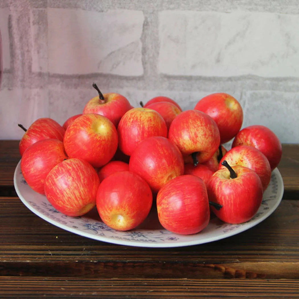 10 Pcs Artificial Foam Mini Apples Red Green Simulation Faux Fruit DIY Crafts Ornaments Photography Props Wedding Home Decor