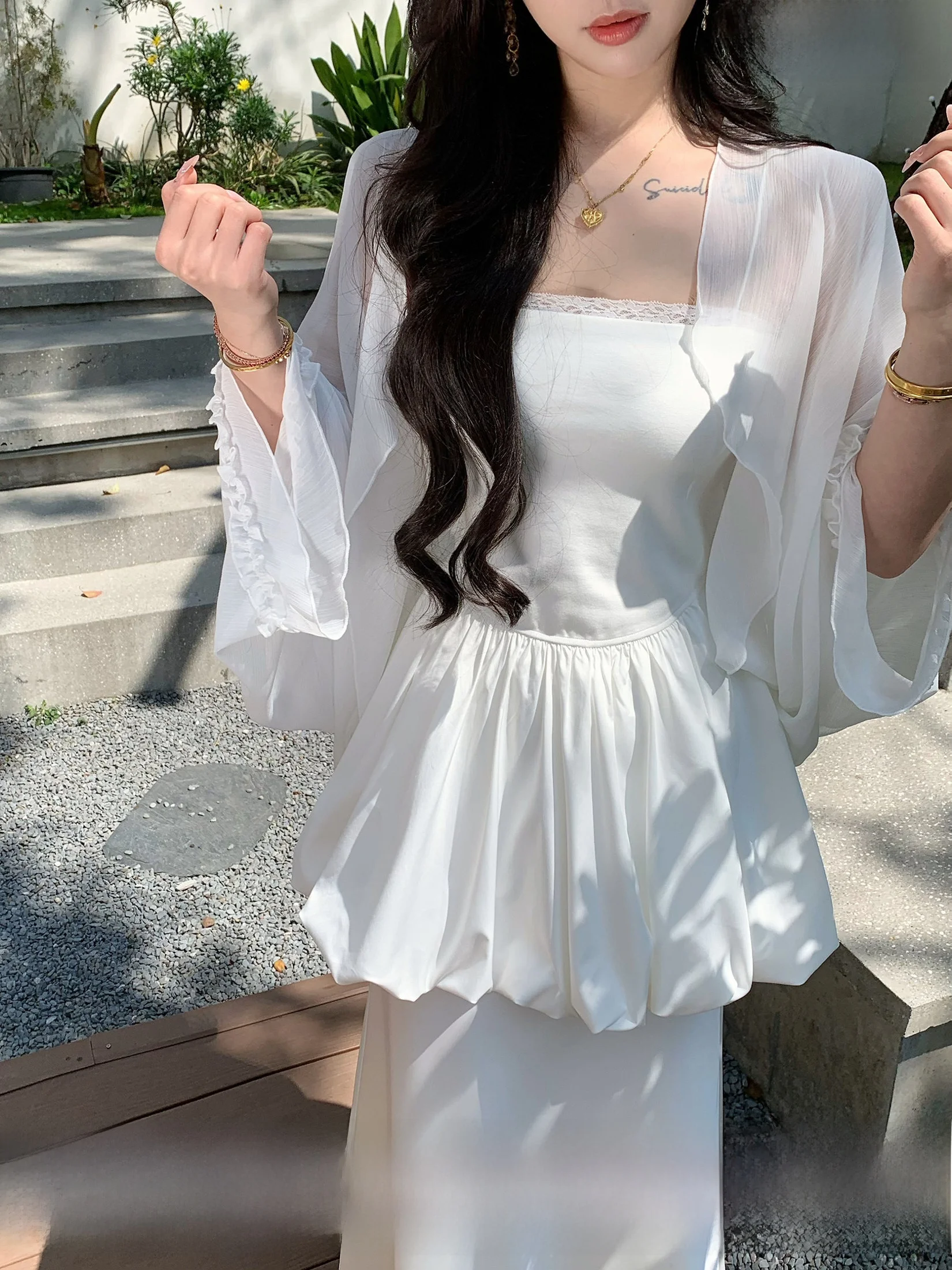 

Летний кружевной топ Lixiaoxiao для женщин: майка с завязками на талии, милый стиль, из искусственного хлопка, нейлона и спандекса