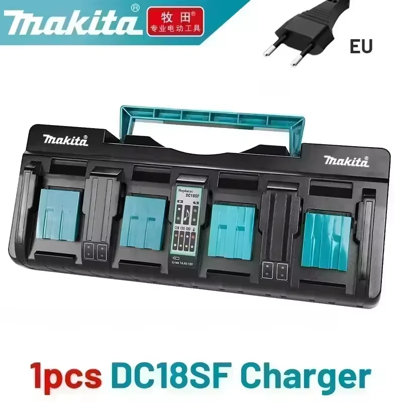 Originele Makita 18V 4-slots snellader DC18RD voor BL1860 BL1850 BL1030 BL1860B, 6.0Ah 5.0Ah 3.0Ah Li-ion accu's