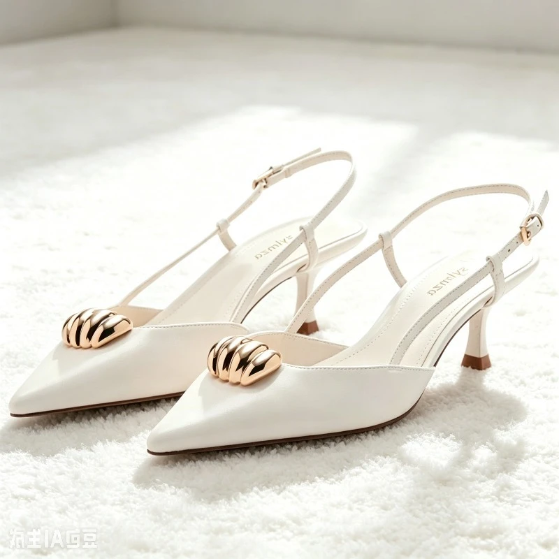 Sandales à bout pointu pour femmes, marque de luxe, décoration en métal, Mules d'été, talons de fête, escarpins de soirée pour Banquet de luxe