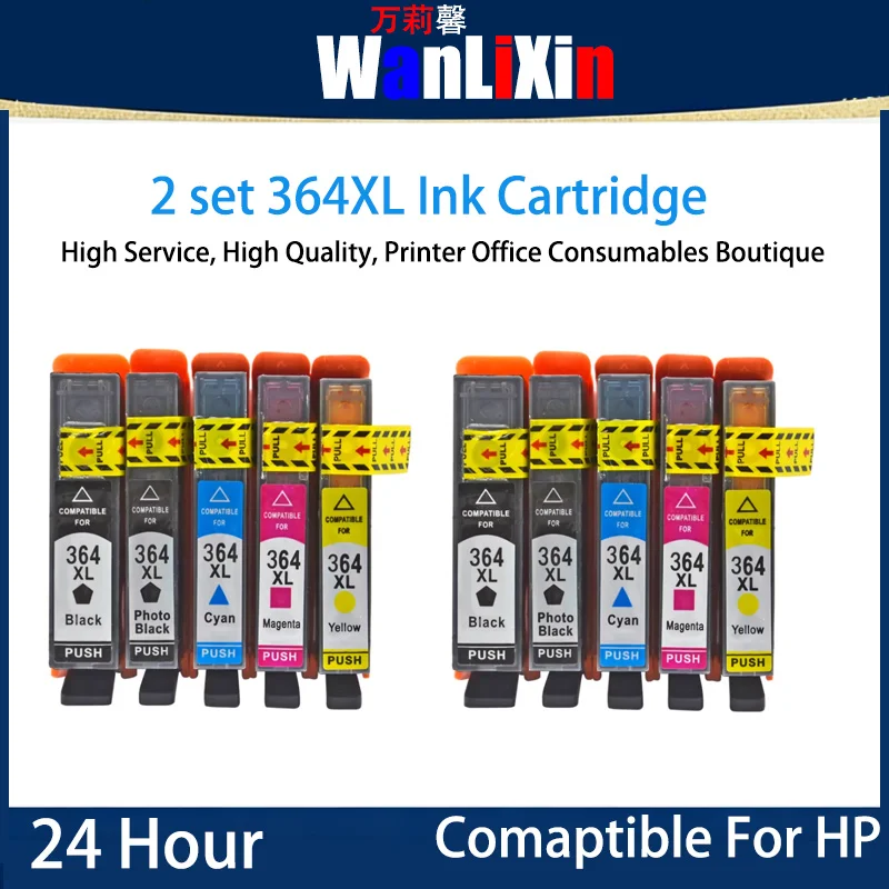 

2 set 364 Ink Cartridge Compatible For HP 5510 3520 5520 B110A B8550 B8553 B8558 C6380 Printer