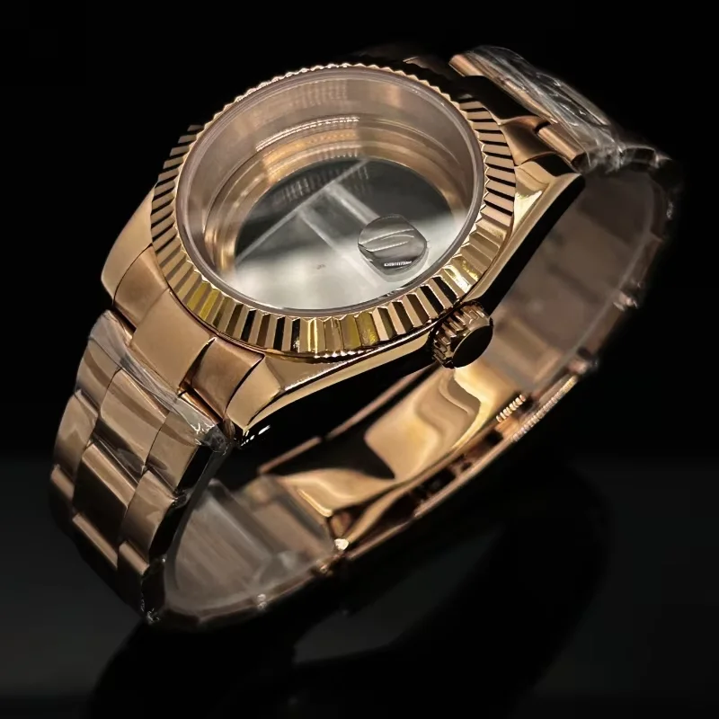 

Black Silver 36mm/39mm Oyster Datejust Watch Case Strip Parts Adjust Clasp for 28.5-29mm Dial Fits Seiko NH35 NH36 NH70 Movement