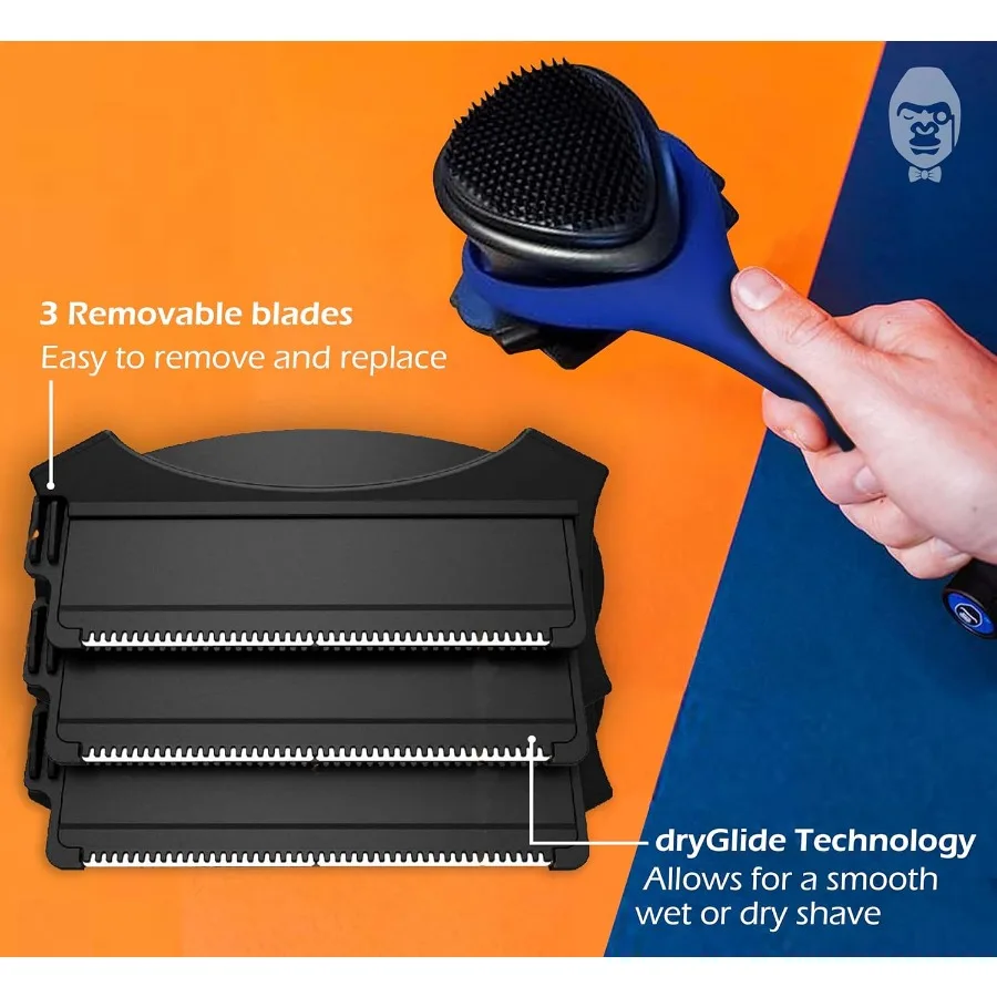 BAKblade 2.0 ELITE PLUS Бритва для удаления волос на спине и тела своими руками с эргономичной ручкой для легкого закрытия и безболезненного бритья в твердом переплете