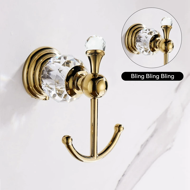 Crystal Towel Hook, Robe Hooks, Bathroom Hand Towel Wall Hanger For Clothes Closet Wall Mounted Kitchen