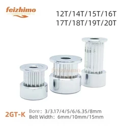 FM GT2/2GT Number Teeth 12T/14T/15T/16T/17T/18T/19T/20T Timing Pulley ,Bore 3/3.17/4/5/6/6.35/8mm For Belt Width: 6/10/15mm Belt