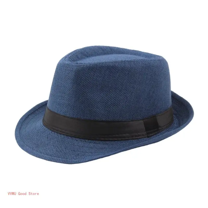 Fedora Hat for Men with Black Bands Costume Accessory for Elders Teens Youths