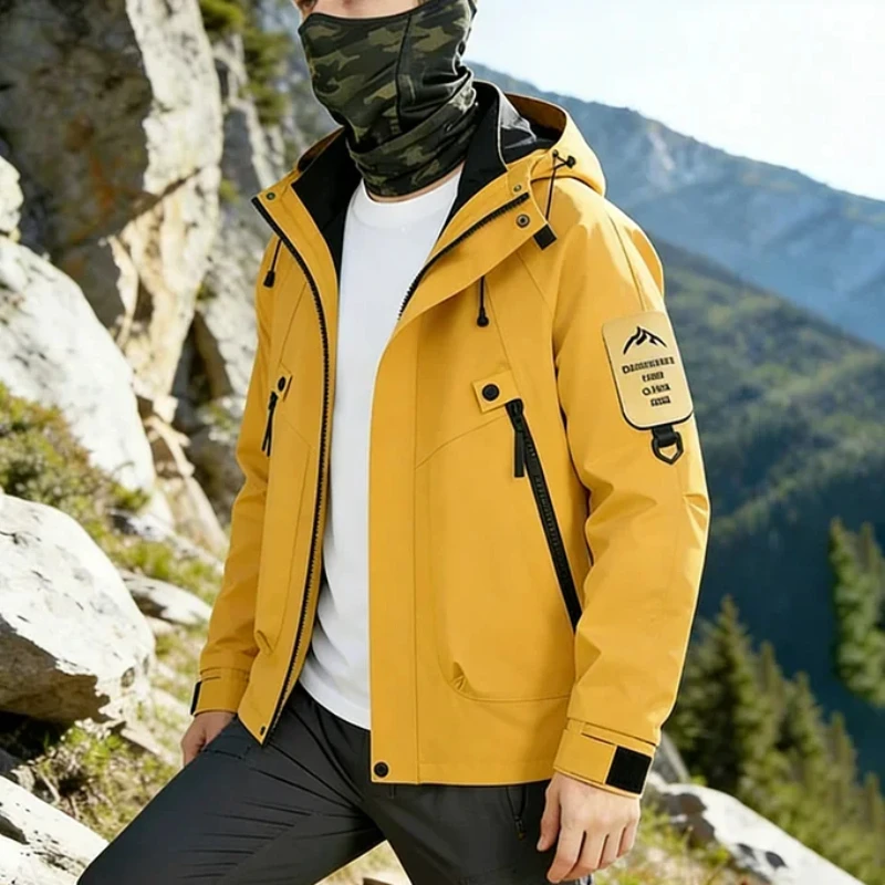 Outdoor Sport Windbreaker - Wasserdichte Outdoor-Herrenjacke mit Kapuze für Frühling