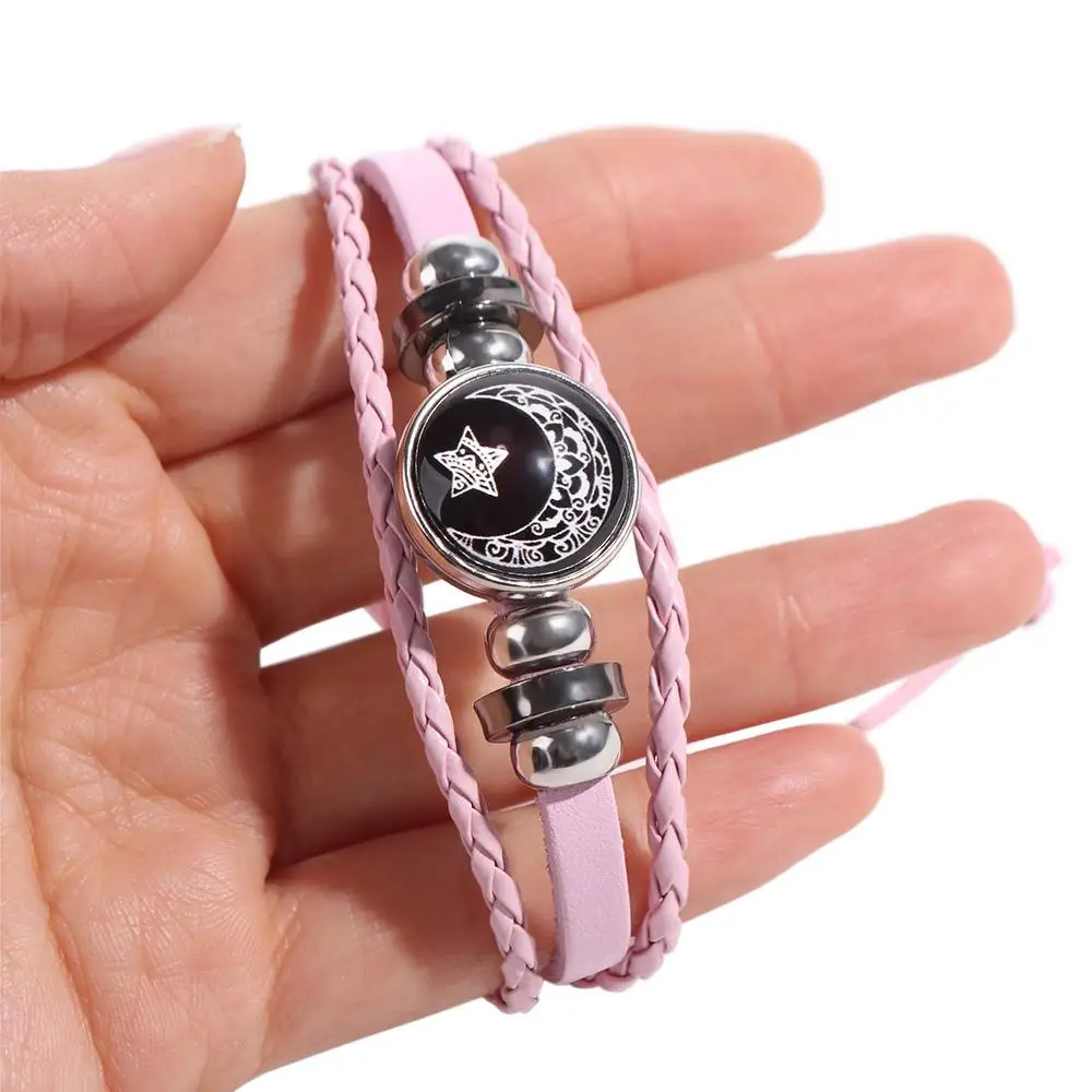 Fashion Three-layer Couple Bracelet Sun Moon Adjustable Bead Woven Bracelet Wrist Rope Bangle Knitted Hand Chain Couple