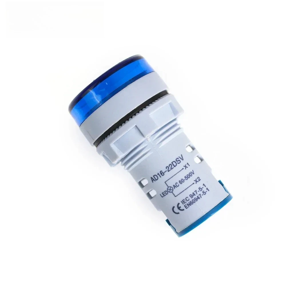 Voltmeter Digital Tampilan LED Bundar Mini 22MM AC 60-500V Penguji Voltase Lampu Pilot Indikator LED untuk Panel Listrik DIY