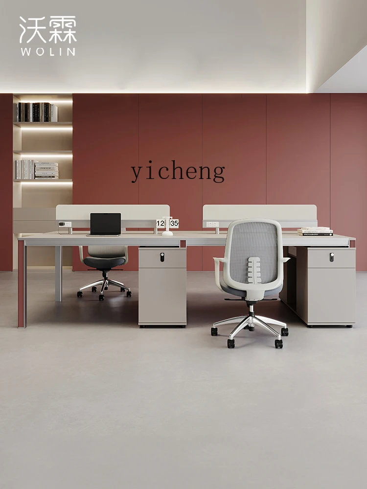 ZK Office Table and Chair Combination Simple Modern Office Staff Table Staff Position Four-Seat Computer Table and Chair