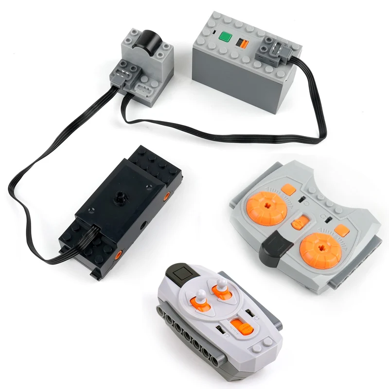 MOC Train Track Motor Technology Building Blocks Parts Power Functions Assembled Carriage DIY RC Model Bricks Toys Accessories