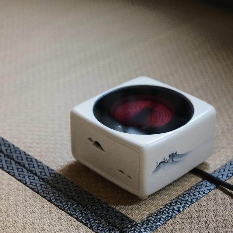 وعاء فخار مزجج للصودا، موقد سيراميك كهربائي صغير، مجموعة صانع الشاي، غلاية