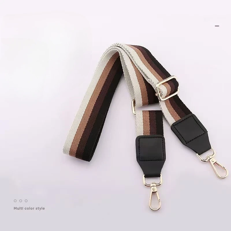 حقيبة ظهر للسيدات بأشرطة كتف واسعة وخطوط ملونة من جلد البولي يوريثان قابلة للتعديل حقيبة كتف ساعي البريد حزام لوازم الإكسسوارات