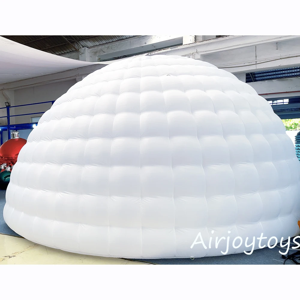 Buntes aufblasbares LED-Kuppelzelt zum Neupreis. Luxuriöses aufblasbares Iglu-Zelt, weißes Haus für Veranstaltungen im Freien