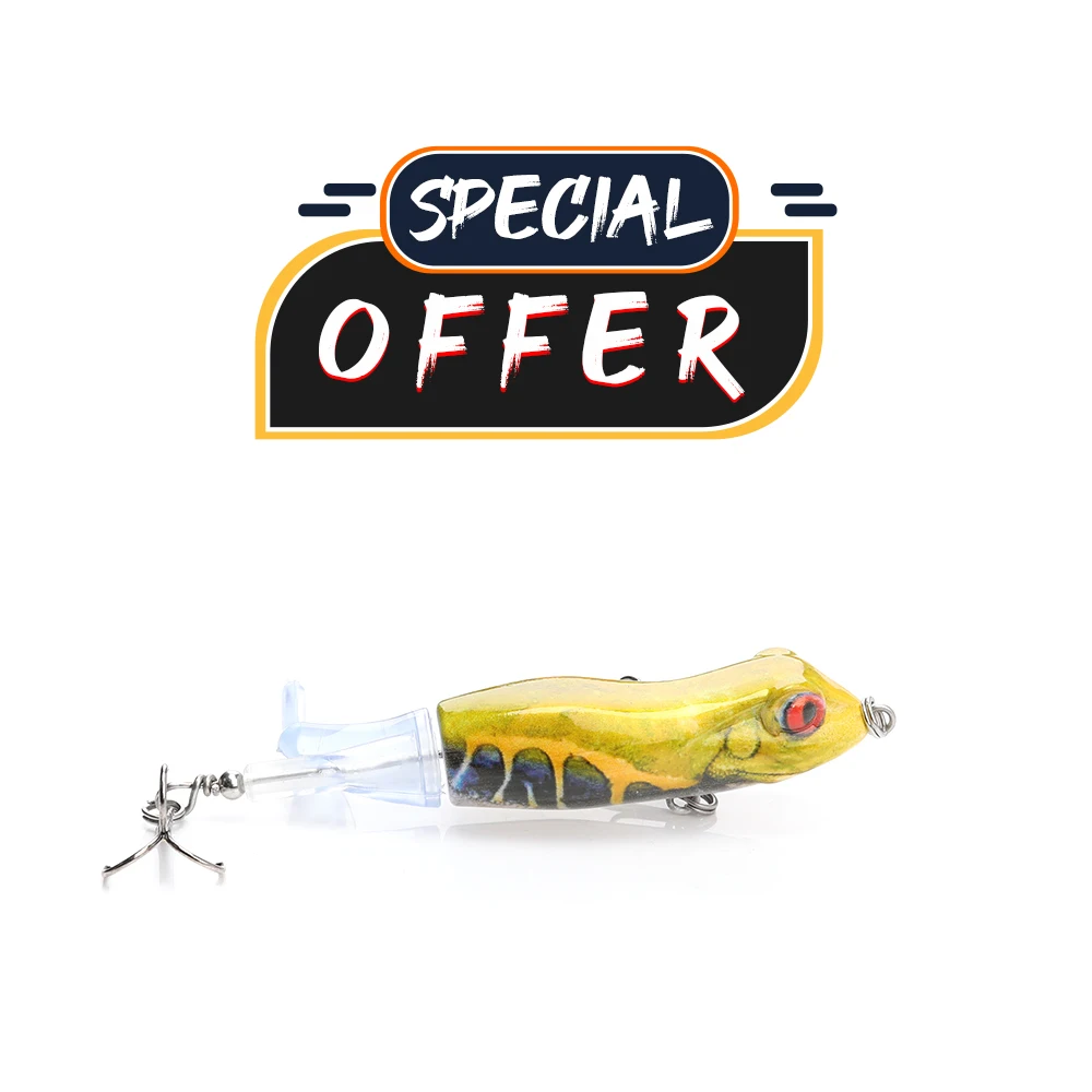 GOBASS Special Offer Limited 90mm 11g Topwater Crankbait Rattlins Frog Sea Popper Fishing Lure