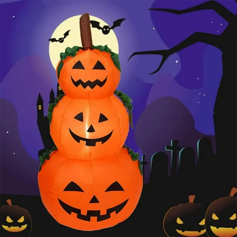 

Halloween Atmosphere Decoration 1.2m 3 Pumpkins Ghost Inflatable Mold