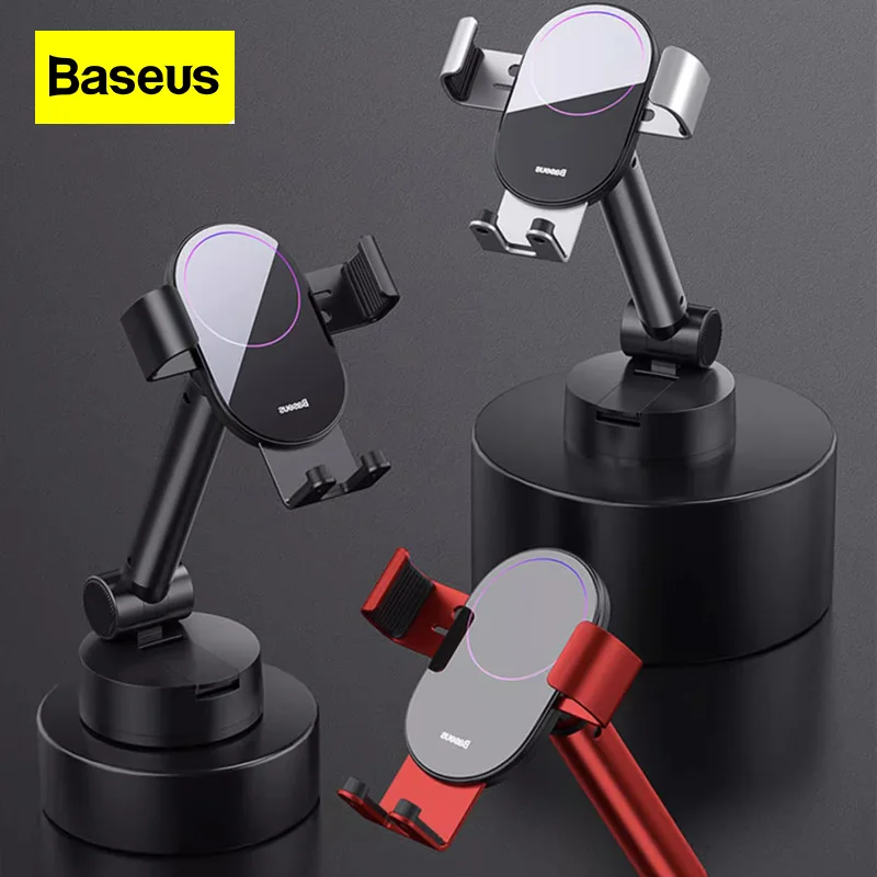 

Baseus Universal Car Phone Holder Aluminum Alloy for General Use In Automobiles Multifunctional Black Circular Navigation Frame