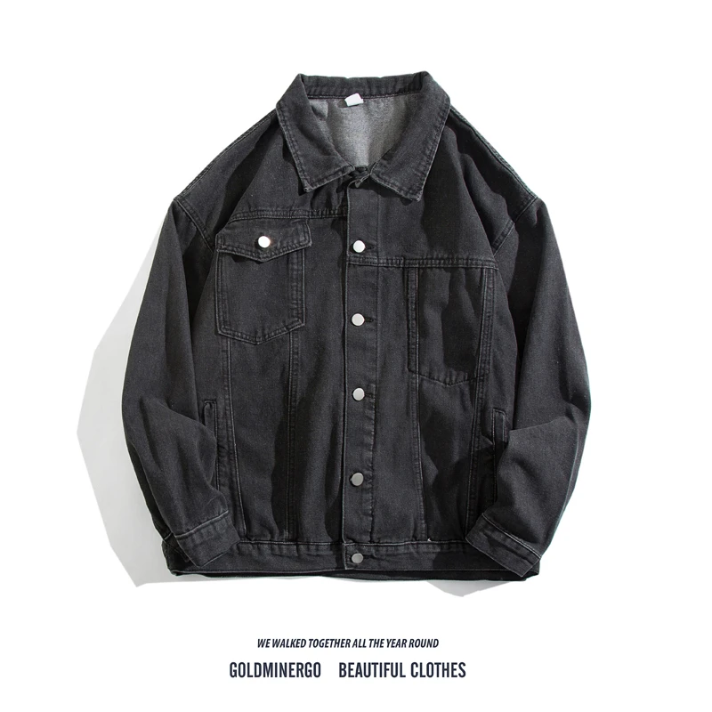 

Retro Waed Denim Jaet Loose Casual Collar Youth Spring Autumn Casual Wear Multi ket No Brand American Sle Jeans Jaet