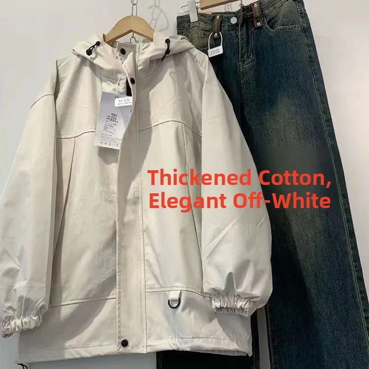 티네드 코튼 가을 겨울 자켓 아메리칸 레트로 지퍼 후드 코트 트렌디 워크웨어 커플 자켓 또는 아우터웨어