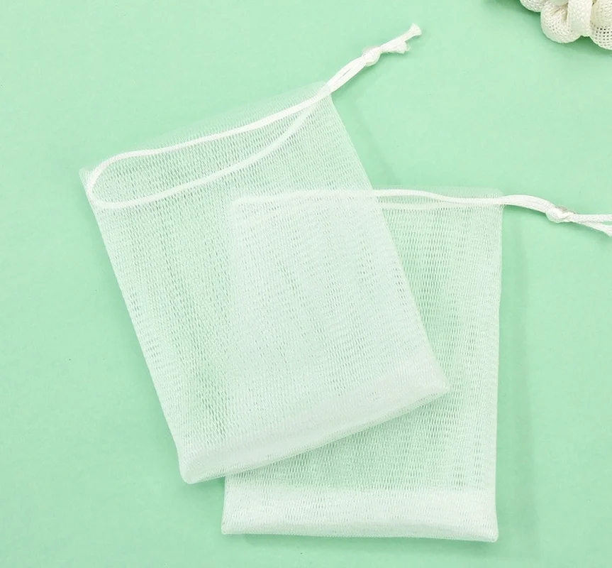 1pcs Foaming Net Soap Bag Foam Mesh Soaped Bath Soap Net Drawstring Bag Bathroom Soap Foaming Net Bubble Mesh Bag Cleaning Tools