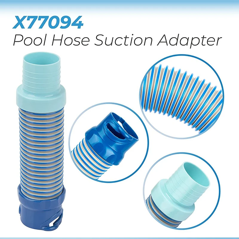 T02C!-39 Inch R0527700 Pool Vacuum Hose Twist Lock Hose X77094 Pool Vacuum Hose Adapter Set For MX6 MX8 Pool Cleaner Black