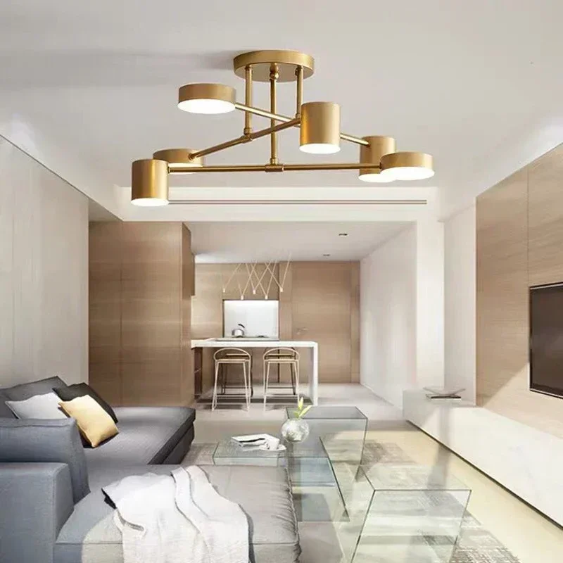 Modern LED Ceiling Chandelier White 6 Heads Hanging Lamp Light For Dining Living Rooms Bedroom Hall Home Decor Fixtures