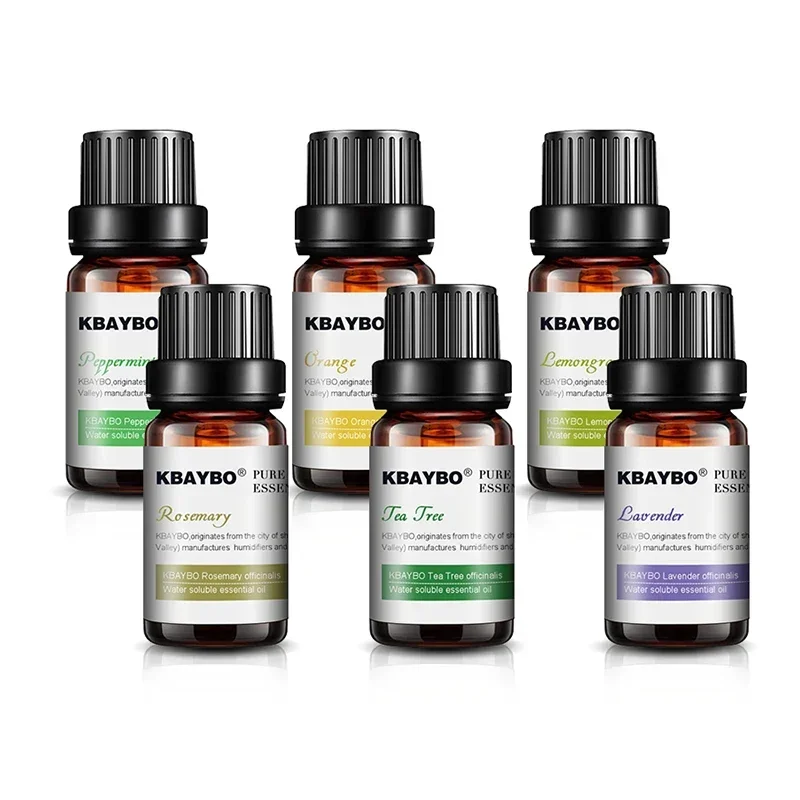 Essential Oils for Diffuser, Aromatherapy Oil Humidifier 6 Kinds Fragrance of Lavender, Tea Tree, Rosemary, Lemongrass, Orange