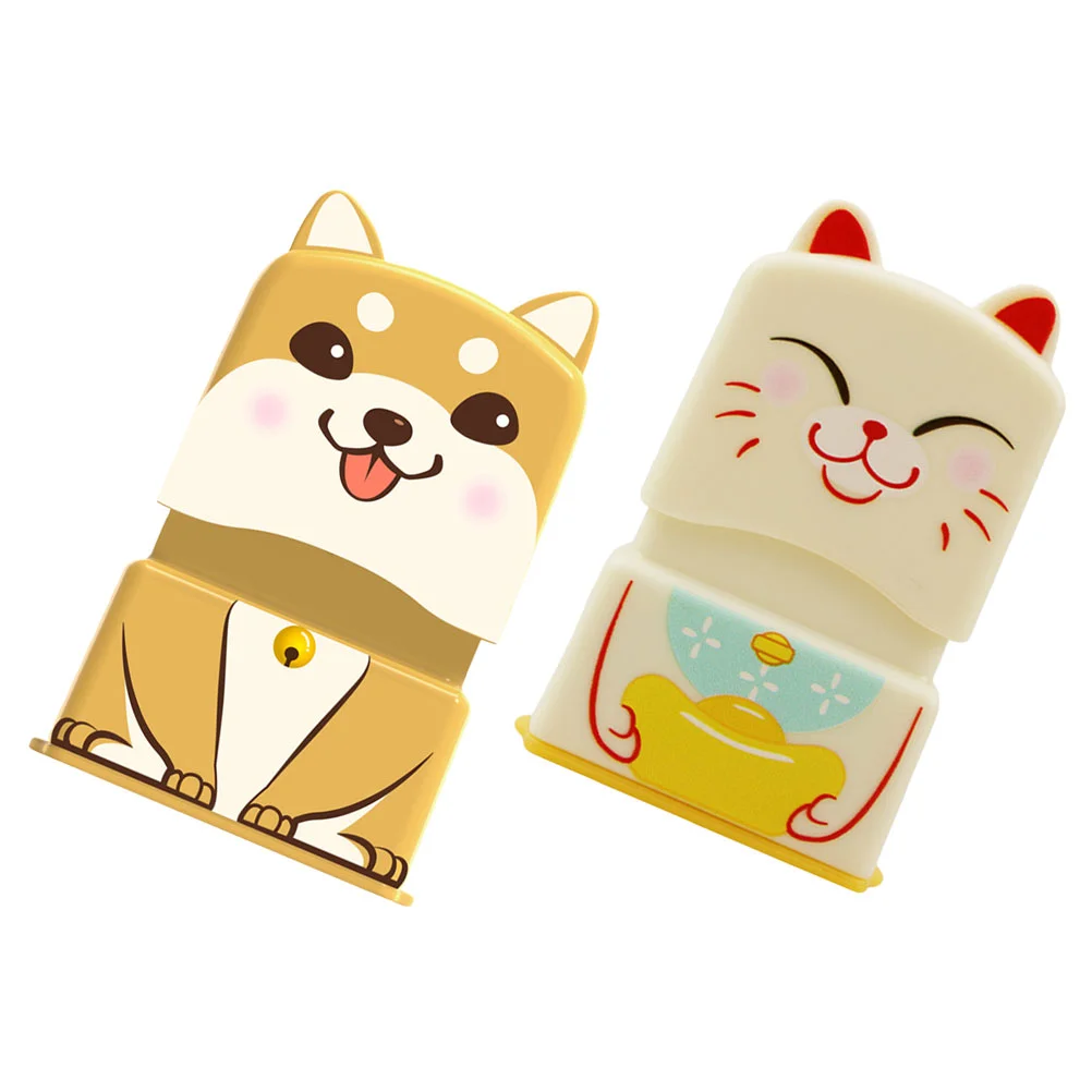 2 Pcs Seal Children Stamper Cute Plastic Seals Animal Stamps Kids Toy Cartoon Lovely Toddler Toys