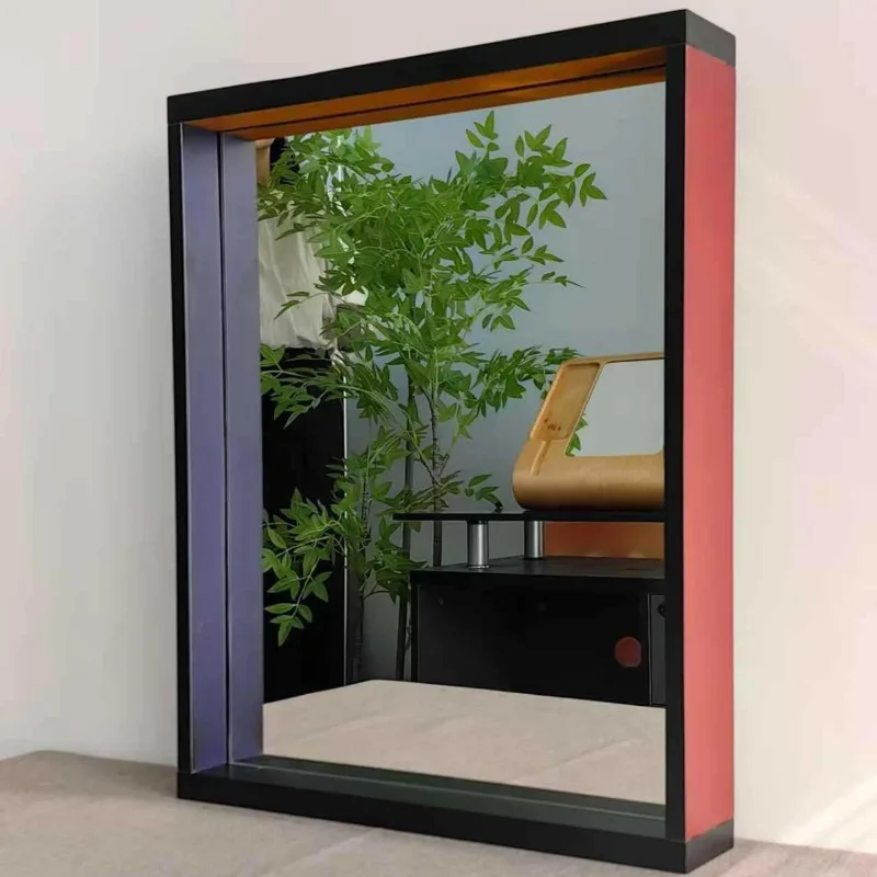 High-Definition Vintage-Style Colored Wooden Frame Dressing Mirror  Large Desktop or Wall-Mounted Makeup Mirror