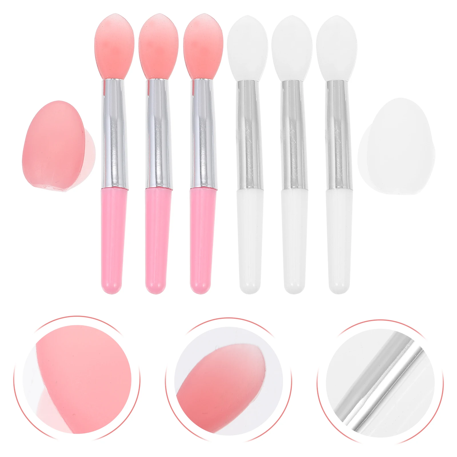 2 Sets Lippen-Silikon-Applikatorpinsel für Frauen, Lippenstift-Werkzeug, feine, sanfte Verwendung, flüssige Kosmetik, Make-up