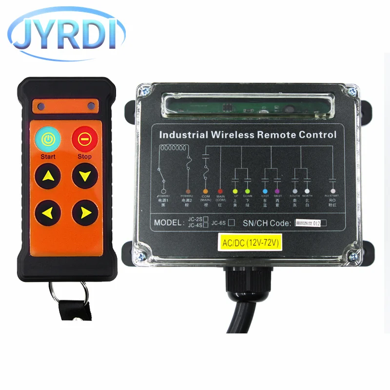 JC-4S 4 buttons singIe speed industrial Wireless Radio Crane Remote Control switches Hoist track crane Lift controller