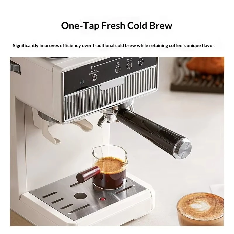 Small Cold Hot Double Extraction Grinding Espresso Machine 3 Cups Capacity